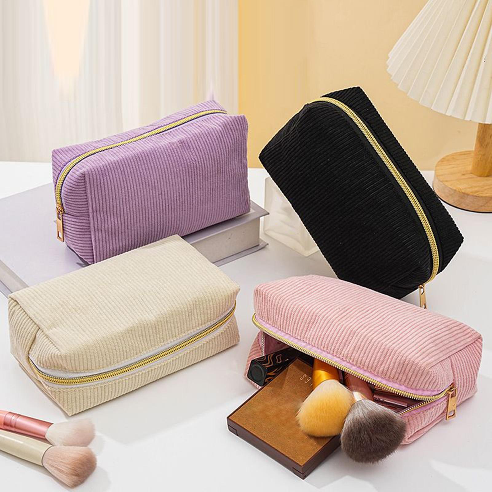 Cosmetic Bags - Grote capaciteit etui van corduroy materiaal,