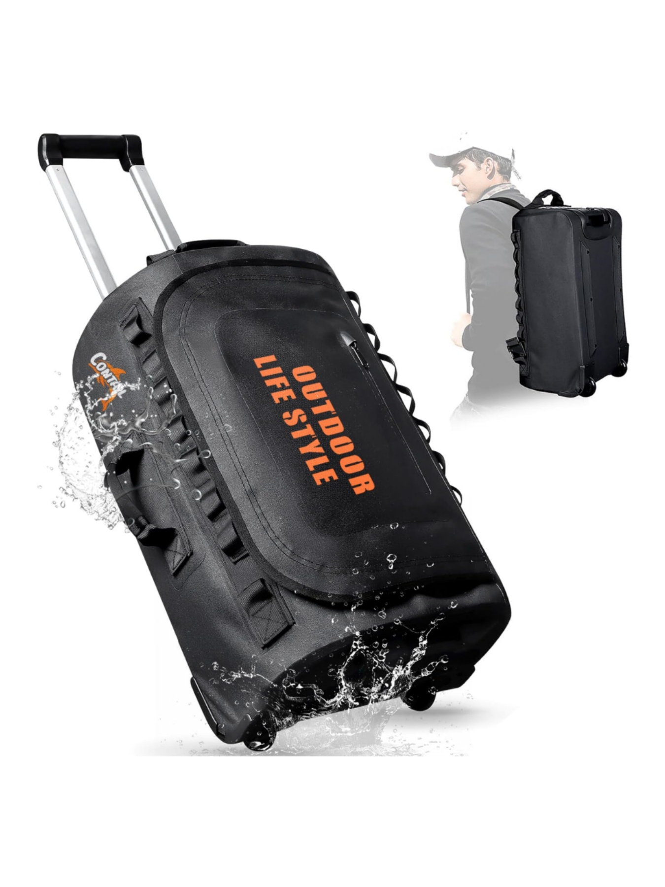 Foldable Rolling Luggage Bag - 48/95 Rally duiktas op wielen, bagagetas